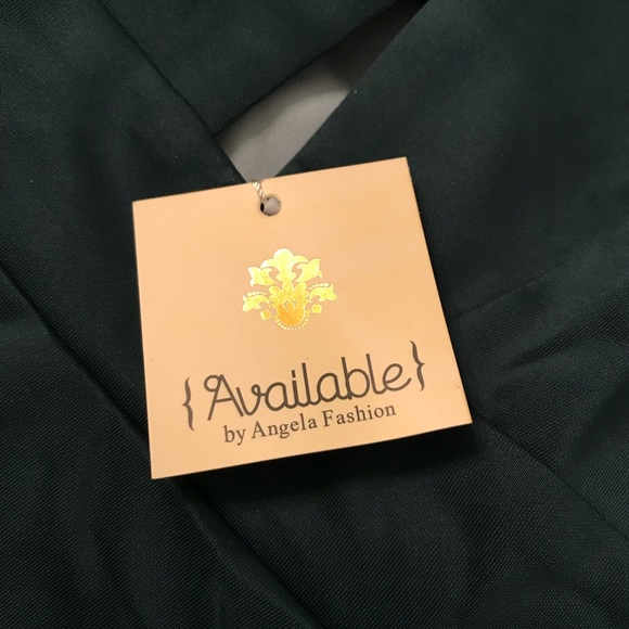 Forest Green Halter Fit & Flare Jeweled Collar - Picture 8 of 8